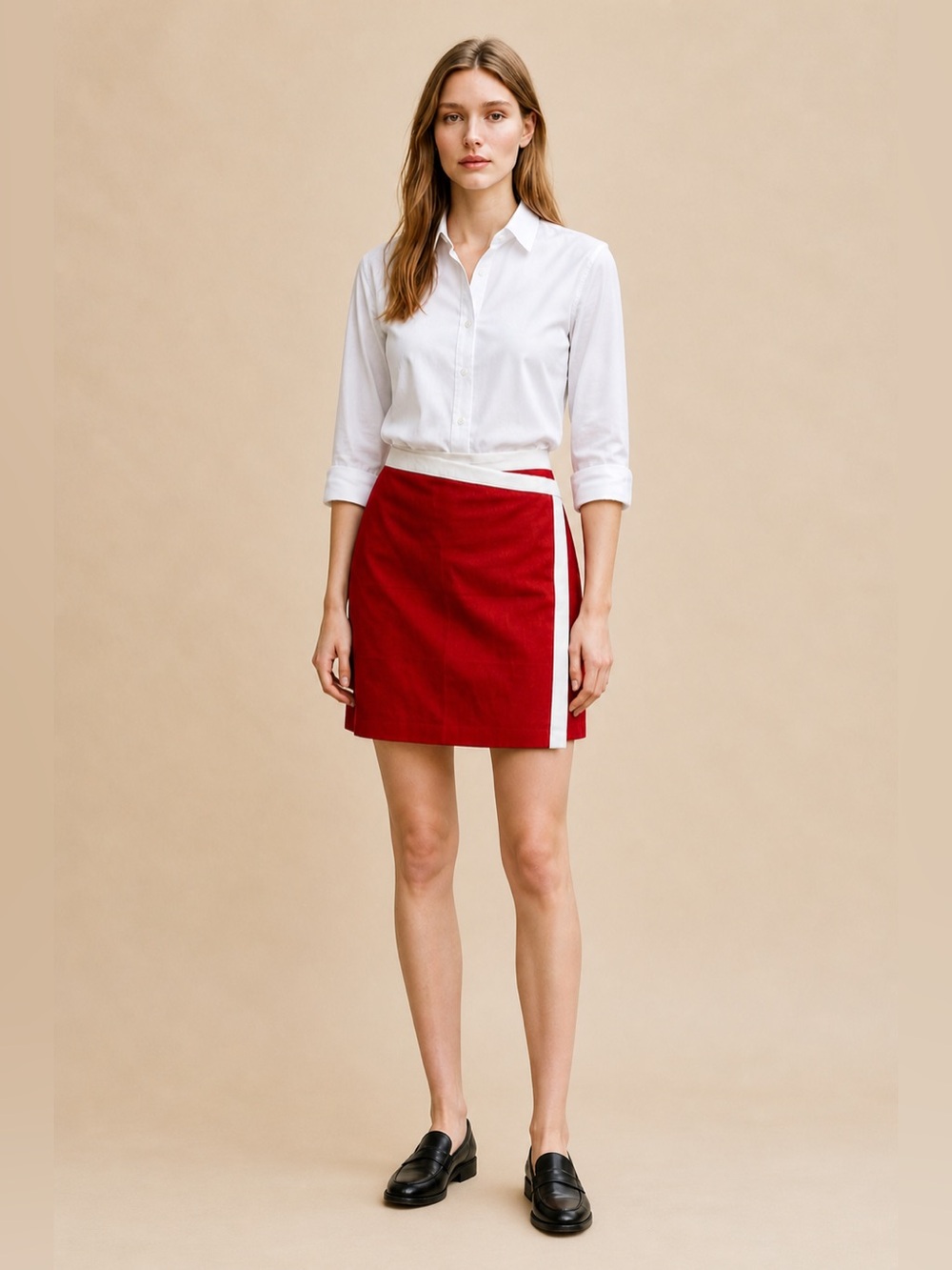 NWT Bagatelle Collection New York‎ Linen Blend Faux Wrap Style Mini, SZ M